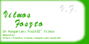 vilmos foszto business card